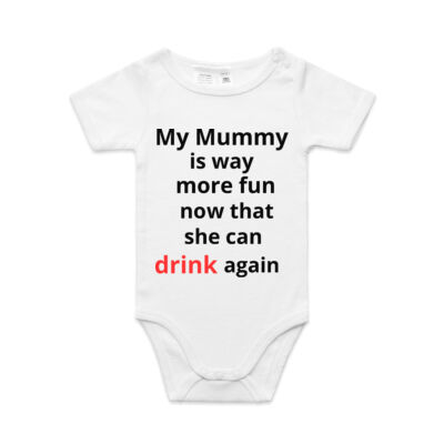 Nats Nest - Mummy Can Drink Again-BABY_ROMPER -  'Mini-me' Onesie Thumbnail